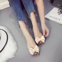 Summer ladies butterfly jelly crystal slippers sandals shoes flat