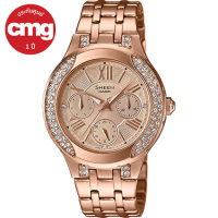 Casio Sheen นาฬิกาข้อมือผู้หญิง SWAROVSKI พิงค์โกลด์ สายสแตนเลส รุ่น SHE-3809PG-9A