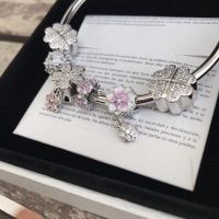 [COD] female flower a generation of diy Panjia copper-plated platinum-plated diamond beaded bracelet girlfriend gift