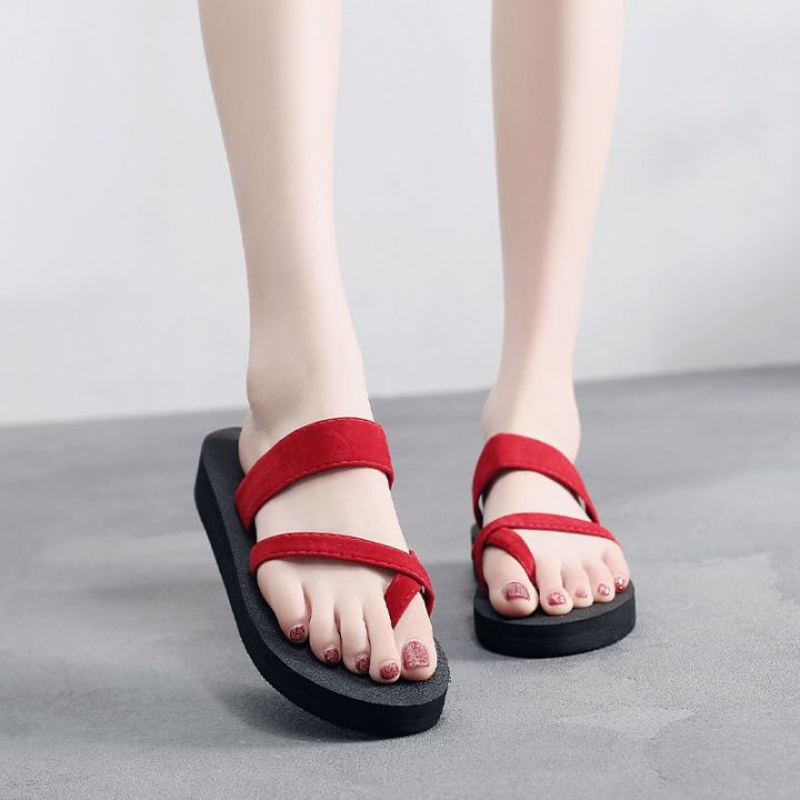 qiaoyiluo-รองเท้าแตะส้นเตี้ยสตรีแบบใหม่สำหรับผู้หญิงและรองเท้าแตะแบบหนีบหนีบรองเท้าแตะชายหาดแบนทุกแบบมี-3-สีให้เลือก
