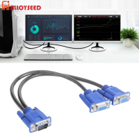 สายแยก VGA 1คอมพิวเตอร์เป็นคู่2อะแดปเตอร์ตรวจสอบ Y Splitter ชายกับหญิงสาย VGA สำหรับพีซีแล็ปท็อป