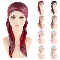 【YF】 New Fashion Muslim Cap Stretch Head Wrap Hijab Hat Woman Turban Hair Accessories Headwear Beanie Pirate