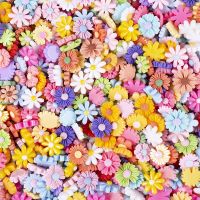 [COD] Resin accessories daisy flower mixed blessing bag diy hairpin earrings childrens ring patch