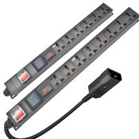 รางปลั๊กไฟ PDU  หน่วยจำหน่ายไฟฟ้า 16A 3500W 2-20 Ways universal Socket ปลั๊ก C14  2M Extended wire