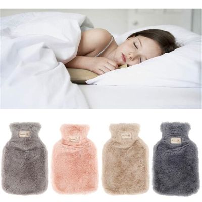 ♙ 800ml Hot Water Bottle Soft To Keep Warm In Winter Portable and Reusable Protection Plush Covering Washable and Leak-proof