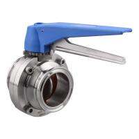 Butterfly Valve with Blue Trigger Handle Stainless Steel 304 Tri-Clamp