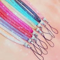 Long Rhinestone fishing net lanyard flash drill mobile phone hanging neck rope crystal diamond fishing net lanyard hanging