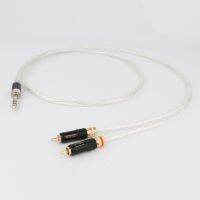 HI-End Odin Silver Plated 6.35mm Jack (1/4) 1/4inch TRS(male) to Dual(2) RCA/Phono Splitter Audio Extension Cable HIFI