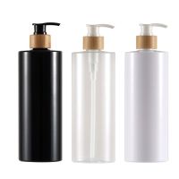 300/400/500ml Soap Dispenser Bottle Bamboo Shampoo Body Wash Conditioner With Bamboo Wood Pump Head Refill Lotion Sub Bottling