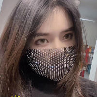 ???นำมาใช้ใหม่ใบหน้า Bandanas Rhinestone เพชรเลื่อมปากปกเต็มใบหน้าป้องกันป้องกันฝุ่นพรรคใบหน้าไหมพรม