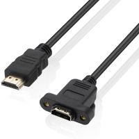 [LUNA electronic accessories] ชุบทอง14 1 HDMI ต่อสายเคเบิลตัวผู้กับตัวเมียพร้อมแผงสกรู V1.4 1080P สำหรับ HDTV