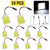 10 Pcs 48smd Cob Led Dome Light พร้อม T10 Ba9s Festoon Dc 12V แบนโคมไฟอ่านหนังสือ Self-Adhesive ภายนอก/ภายใน Universal