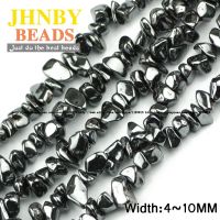 JHNBY AAA Black Hematite Irregular Gravel beads Natural Stone beads 40cm 15 strand Jewelry accessories bracelet making DIY Cables