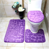 【cw】3pcsSet Bathroom Bath Mat Set Toilet Soft Non Slip Bath Mat Bathroom Rug Shower Cars Set Toilet Lid Cover Floor Mats ！