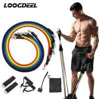 【CW】 LOOGDEEL 11Pcs/Set 100LBS Tube Pull Rope Set Muscle Training Gym Exercise Workout Resistance Bands