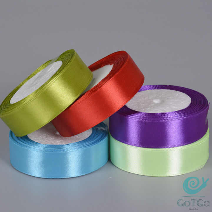 gotgo-ริบบิ้น-ริบบิ้นของขวัญ-ริบบิ้นพับเหรียญ-สีพื้น-กว้าง-2-ซม-gift-ribbon