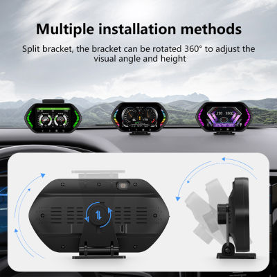 Inclinometer ดิจิตอลพร้อมปุ่มสัมผัสแสงอิเล็กทรอนิกส์ GPS Speed Detector Overspeed Alarm อัจฉริยะ GPS Speedo อะไหล่รถยนต์