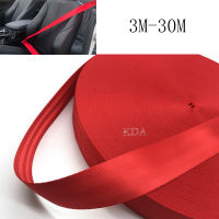 Auto 3M-30M Red Strengthen Seat Belt Webbing Fabric Racing Car Modified Seat Safety Belts Harness Straps Standard Certified