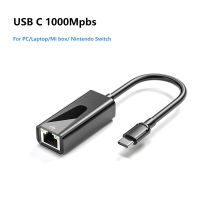 USB C อีเทอร์เน็ต USB-C Ke RJ45 1000Mpbs อะแดปเตอร์ Lan Untuk Nintendo Switch Macbook Pro เหมาะสำหรับ Samsung S22เหมาะสำหรับ Huawei ที่เหมาะสมกับ Xiaomi Tipe C Kartu Jaringan