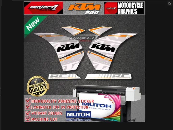 KTM RC 200/390 SEMI FULL DECALS LAMINATED STICKER Lazada PH