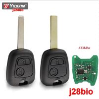 สำหรับ Toyota AYGO ซีตรอง C1 C2 C3เปอโยต์307 107 207 407กุญแจรถยนต์รีโมท HU83/ใบมีด VA2 2ปุ่มไม่ใช้โลโก้ PCF7961ชิป J28bio