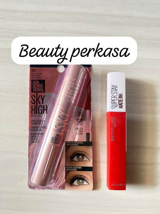 Lash Sensational Sky High Waterproof Mascara + Lipcrim Lazada Indonesia