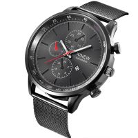 ⌚☄﹍✜ New watch mens fashion steel belt calendar quartz watch business mens performance in stock