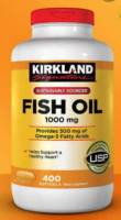 Kirkland Signature Fish Oil 1000 mg., 400 Softgels สินค้าพร้อมส่ง