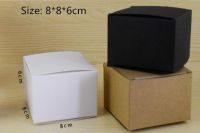 50pcs/lot-8x8x6cm Blank White Black Kraft Gift Box For Cosmetic Bottle Jar Craft Gift Handmade Soap Candle Storage valve tubes