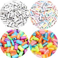 【YF】۞  50pcs Mixed Beads Words Spacer Jewelry Making Necklace Accessories 8x14mm