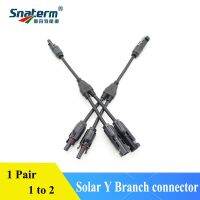 1Pair 2 To 1 Y Branch Parallel Connection 1000V 30A  PV T Connector With 4mm2 Solar Cable For Solar Photovoltaic System Wires Leads Adapters