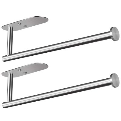 2X Paper Towel Holder Under Cabinet Self Adhesive Kitchen Countertop Wall Mount Paper Towel Holders with Screws