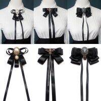 【CW】 Retro JKRibbon Bows Tie Rhinestone BeeBow Neckties WomenBlouse Cravats CollarAccessories