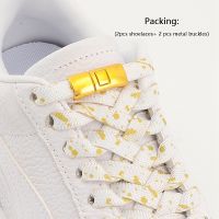 ▦ Colorful Splashing ink Press button Elastic laces Sneakers Thick No tie Shoelaces Kid Adult Magnetic Lock Shoelace Without tie