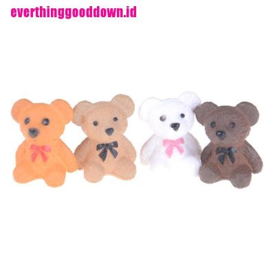 【Everthing】2PCS 1:12 1:6 Scale Sitting bear for Toy Doll Dollhouse Miniature A