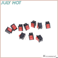 JULYHOT KCD1-101ขา2ขาสวิตช์แบบกระดกสีแดง10ขา250V 6A สวิทช์ Boatlike 15x21MM