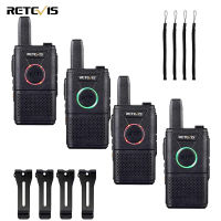 Retevis RT618 Mini Two Way วิทยุชาร์จ,Professional PMR446ใบอนุญาตฟรีระยะทางยาว2วิทยุ Dual PTT Two Way วิทยุสื่อสารสำหรับครอบครัว,ธุรกิจ (สีดำ,4แพ็ค)