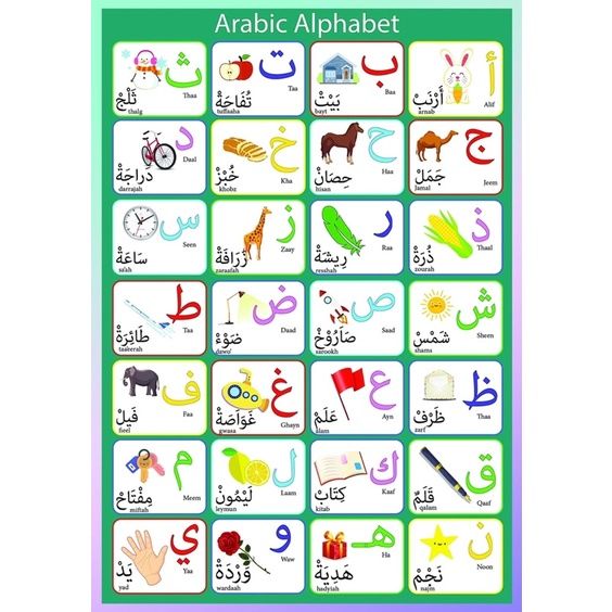 Laminated Chart ( Arabic Letters and Numbers ) | Lazada PH