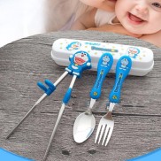 Set tập ăn 3 móninox kèm hộp đựng cho bé. Do tap an cho be