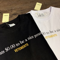 VETEMENTS ตัวอักษรโลโก้เสื้อยืดสบายๆหลวม Streetwear ผู้ชายผู้หญิงแขนสั้นเสื้อยืด