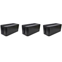 3X Box for Desk and Power Strip Box Solutions(Black)