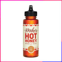 น้ำผึ้งเผ็ด สำหรับราดพิซซ่า ไก่ทอด บาร์บีคิว Mikes Hot Honey Infused with Chilies ขนาด 340g.