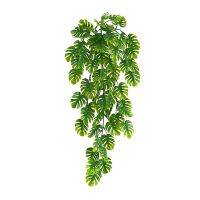 Small Silk Tropical Palm Leaves Simulated Plant Turtle Back Leaf Decorative Indoor Ceiling Flower Vines Vine Artificial Turtle Leaf Rattan Plants Wedding Home Wall Hanging Decoration