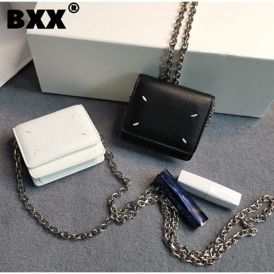 2021[BXX] Woman Brand Designer Black Mini Square Chains PU Leather Personality All-match Crossbody Shoulder Bag Fashion 2021 GF0379