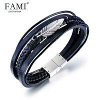 FAMI MAN CLET for men charms 21CM Stainless steel high quality luxury nd 2021 y2k accessories arm cuff Leather jewellery