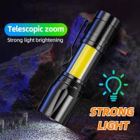 Flashlight Rechargeable LED Flashlight Zoom Torch Portable Outdoor Camping Lamp LED Lantern USB Charging Tactical Flashlight