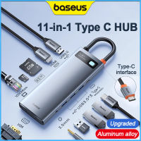 Baseus ฮับ Type C 11-In-1สถานีท่าเรือฮับ USB C ไปยัง USB3.0 HDMI ที่รองรับ VGA 2.0 RJ45แท็บเล็ตสำหรับโน้ตบุ๊คแล็ปท็อป Tf/sd