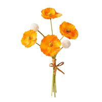 【DT】 hot  Fake Flower Artificial Poppy Silk Flowers Plastic Wedding Scenes  Bridal Bouquet Photo Props Simulation Party Home Decoration