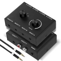 3.5Mm Audio Switch,4 In 1 Out,1 In 4 Out AUX Audio Selector,RCA 3.5Mm Audio Selector Audio Switcher Box For PC/Laptop