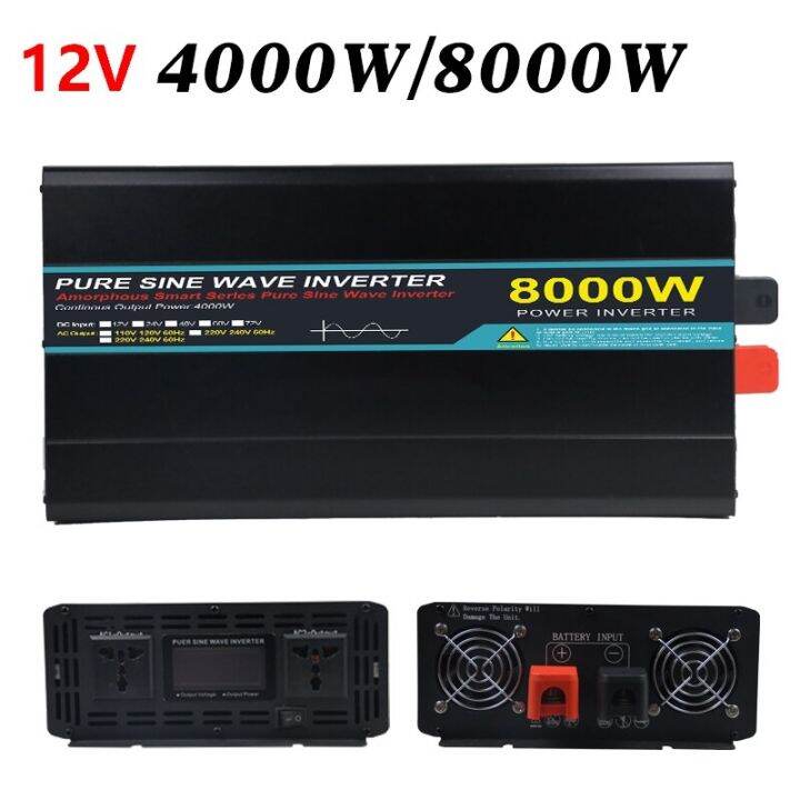 Solar Power Inverter 12000W 10000W 8000W 12V 24V 48V To AC 220V Pure ...